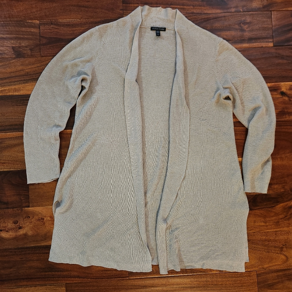 Eileen Fisher Lightweight Open Front Cardigan sz Medium
